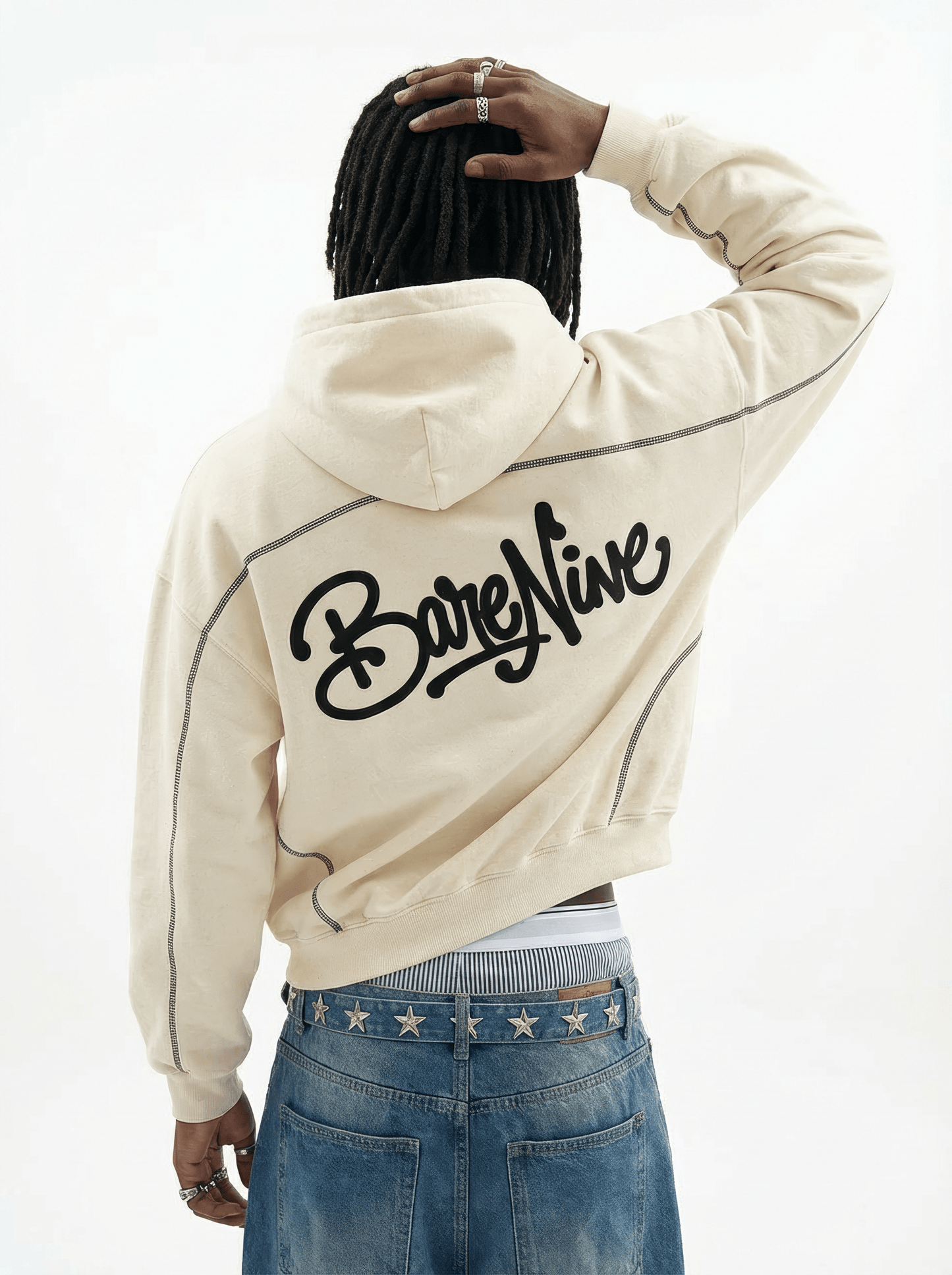 Roller Hoodie Cream-Black